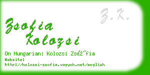 zsofia kolozsi business card